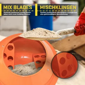 TIMBERTECH Miešačka na betón 70 l, 220 W, oceľ, 2 kolieska