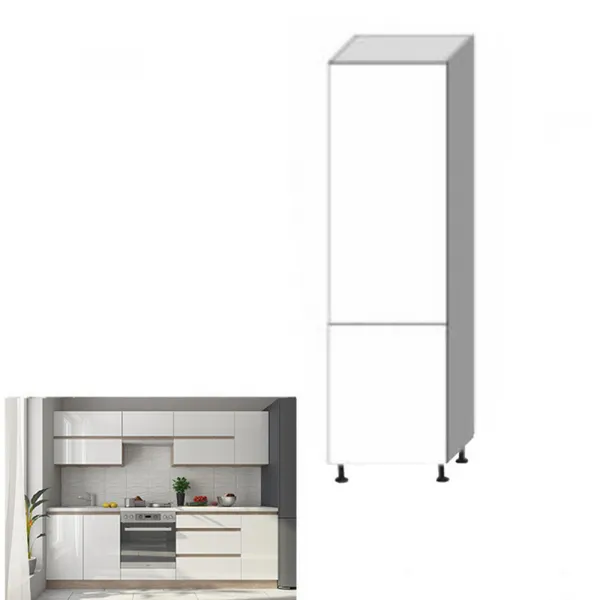 Vysoká skrinka LINE D60 Tempo Kondela Biela lesk