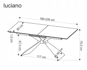 Rozkladací jedálenský stôl LUCIANO Halmar