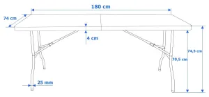 TZB Cateringový stůl RATTAN 180 cm černý