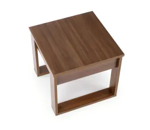 HALMAR Odkládací stolek NEA SQUARE 60 cm hnědý ořech
