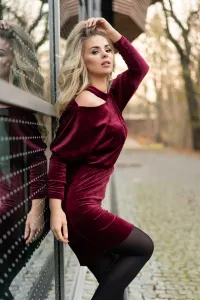 Alega Dámske šaty MILONA MAROON Farba: Bordová, Veľkosť: M