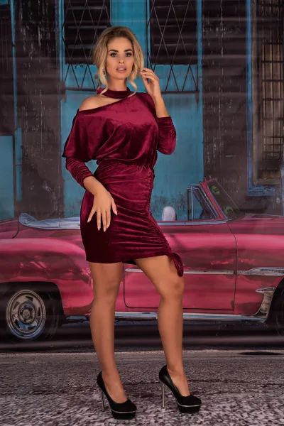 Alega Dámske šaty MILONA MAROON Farba: Bordová, Veľkosť: M