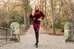 Alega Dámske šaty MILONA MAROON Farba: Bordová, Veľkosť: M
