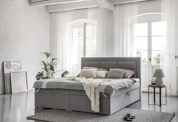 ArtElta Manželská posteľ VIVRE Boxspring | 180 x 200 cm Farba VIVRE: Monolith 84