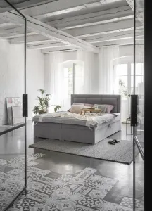 ArtElta Manželská posteľ VIVRE Boxspring | 180 x 200 cm Farba VIVRE: Monolith 84