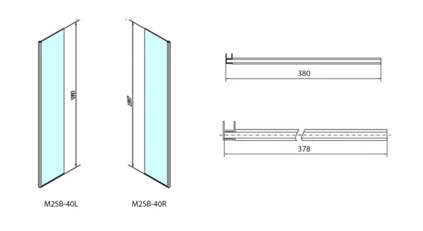 POLYSAN - MODULAR SHOWER prídavný panel na inštaláciu na stenu modulu 2, 400 ľavý MS2B-40L