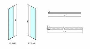 POLYSAN - MODULAR SHOWER prídavný panel na inštaláciu na stenu modulu 2, 400 ľavý MS2B-40L