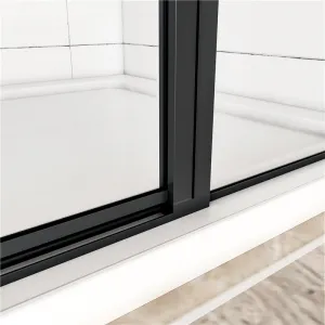 H K - Sprchové dvere BLACK SAFIR B5 100, jednokrídlové s pevnou stenou 99-101 x 185 cm SE-BLACKSAFIRB5100