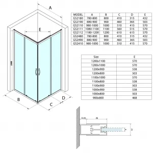 GELCO SIGMA SIMPLY CHROM Štvorcový sprchovací kút 1100x1100 číre sklo, GS2111-GS2111 GS2111-GS2111