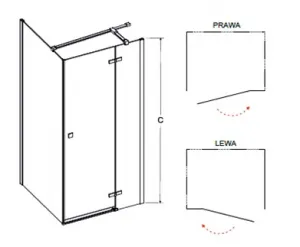 BESCO - Obdĺžnikový sprchovací kút PIXA - Rozmer A - 120, Rozmer B - 80, Smer zatváranie - Pravé (DX) BCPIXA1280OBDP
