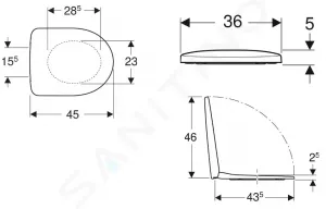 Geberit Selnova - WC sedadlo, duroplast, Softclose, biela 500.335.01.1