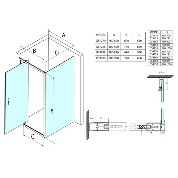 GELCO - SIGMA SIMPLY štvorcová sprchová zástena pivot dvere 800x800 L/P varianta, Brick sklo GS3888GS4380