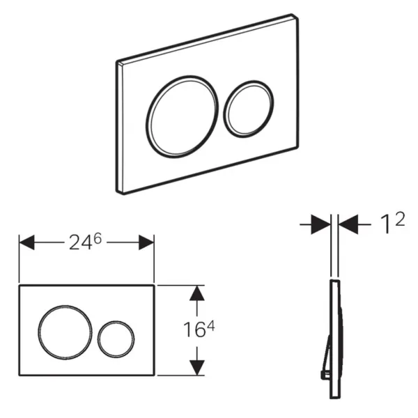 GEBERIT SIGMA20 ovládacie tlačítko, dual flush, biela lesk /chróm 115.882.KJ.1
