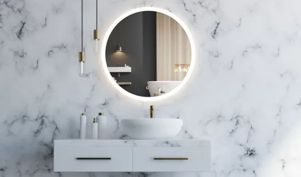 Tutumi Kulaté dotykové zrcadlo s LED osvětlením Simple 90 cm