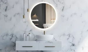 Tutumi Kulaté dotykové zrcadlo s LED osvětlením Simple 90 cm