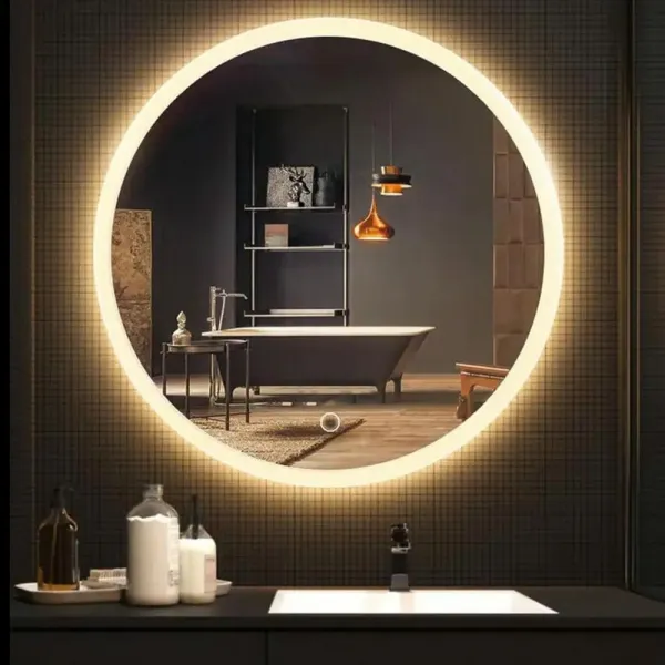 Tutumi Kulaté dotykové zrcadlo s LED osvětlením Simple 90 cm