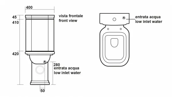 KERASAN - WALDORF nádržka k WC kombi, biela 418101