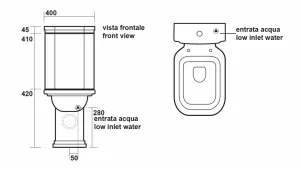 KERASAN - WALDORF nádržka k WC kombi, biela 418101
