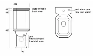 KERASAN - WALDORF WC kombi misa 40x68cm, spodný/zadný odpad, biela 411701