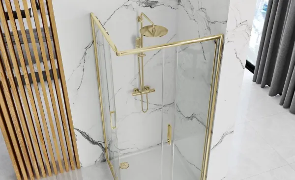 REA - Sprchovací kút PUNTO 80x100 Gold Bez sprchovej vaničky REA-K6442