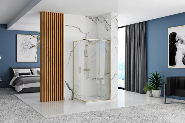 REA - Sprchovací kút PUNTO 80x100 Gold Bez sprchovej vaničky REA-K6442