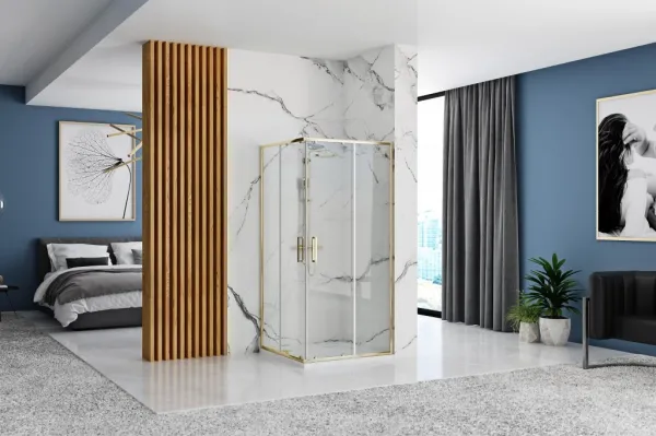 REA - Sprchovací kút PUNTO 80x100 Gold Bez sprchovej vaničky REA-K6442