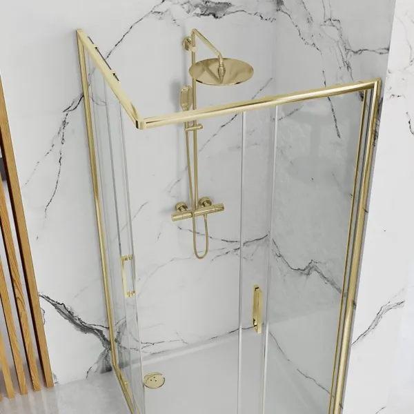 REA - Sprchovací kút PUNTO 80x100 Gold Bez sprchovej vaničky REA-K6442