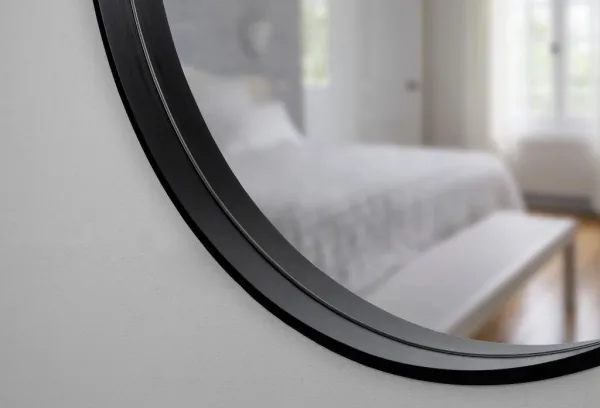 OLSEN SPA - Zrkadlo bez osvetlenia REISA BLACK - Priemer - 60 cm OLNZREI60B