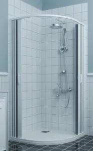 FORTE - Sprchová zástena FLEX - LUNA NEW - Rozmer A - 90, Rozmer B - 90, Rozmer C - 185, Typ otvárania - Zatváranie do stredu OLBBXF145001