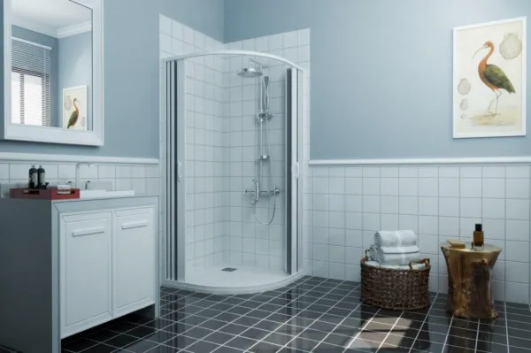 FORTE - Sprchová zástena FLEX - LUNA NEW - Rozmer A - 90, Rozmer B - 90, Rozmer C - 185, Typ otvárania - Zatváranie do stredu OLBBXF145001