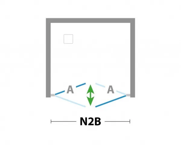 FORTE - Sprchovací kút 80x80, DECO N2B+F1S - FARBA rámu - Hliník ossidato, Rozmer A - 80, Rozmer B - 80, Rozmer C - 200, Výplň - Číre bezpečnostné sklo - 6 mm BDE8080348103