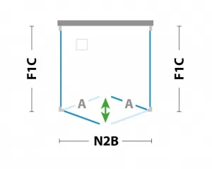 FORTE - Sprchovací kút 80x80, DECO N2B+F1S - FARBA rámu - Hliník ossidato, Rozmer A - 80, Rozmer B - 80, Rozmer C - 200, Výplň - Číre bezpečnostné sklo - 6 mm BDE8080348103