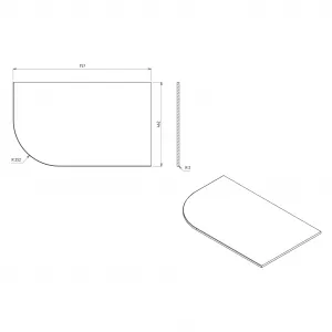 SAPHO - PULSE Rockstone doska 757x12x462, pravá, biela mat BM760-0101