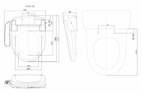 AQUALINE - BLOOMING EKO elektronický bidet NB-1120D