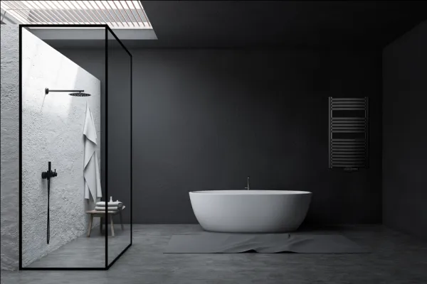 INVENA - Kúpeľňový radiátor 540 x 1000, čierny UG-03-100-A