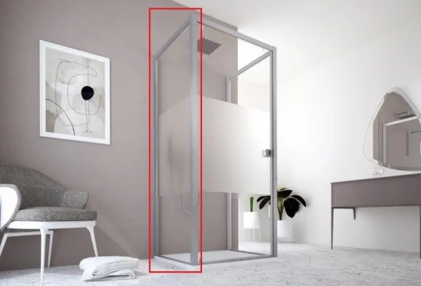 FORTE - Pevná stena DECO F1C - FARBA rámu - Hliník ossidato, Rozmer A - 80, Výplň - Číre bezpečnostné sklo - 6 mm BDE902FC348103