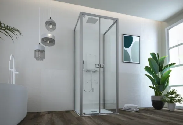 FORTE - Sprchové dvere DECO N2B - FARBA rámu - Hliník ossidato, Rozmer A - 80, Výplň - Číre bezpečnostné sklo - 6 mm BDE452348103
