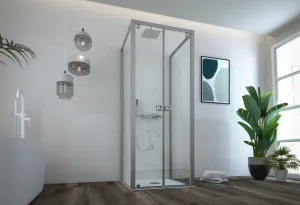 FORTE - Sprchové dvere DECO N2B - FARBA rámu - Hliník ossidato, Rozmer A - 80, Výplň - Číre bezpečnostné sklo - 6 mm BDE452348103