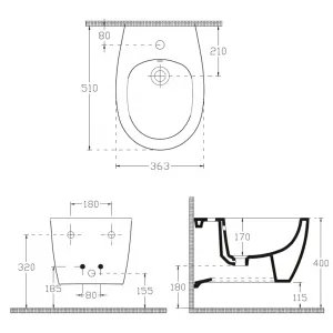 ISVEA - SENTIMENTI bidet závesný 36x51 cm 10AR41010SV