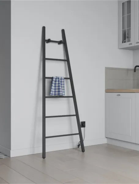 Instalprojekt - Elektrický sušiak ESCADA 2 - Farba radiátora - Čierna matná, Rozmer radiátora - 600 x 1600 mm, výkon 160 W RADESCE231