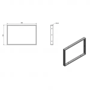Sapho Podperná konzola 490x330x40mm, lakovaná oceľ, čierna matná (30370)