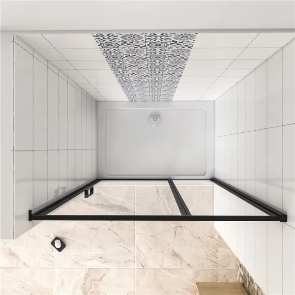 H K - Sprchové dvere BLACK SAFIR B5 100, jednokrídlové s pevnou stenou 99-101 x 185 cm SE-BLACKSAFIRB5100