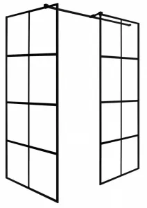 BESCO - Walk-in sprchová zástena EXCEA - FARBA rámu - Čierna, Rozmer A - 100, Rozmer B - 80, Rozmer C - 190, Smer zatvárania - Univerzálne Ľavé / Pravé, Výplň - Číre bezpečnostné sklo - 8 mm BCEXCEA8010