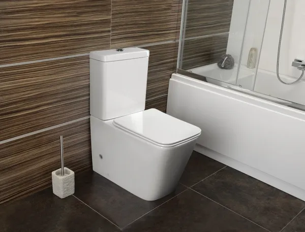 SAPHO - PORTO RIMLESS WC kombi, spodný/zadný odpad, biela PC102WR