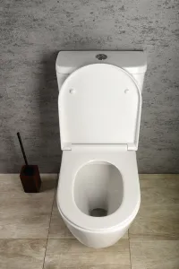 SAPHO - TURKU WC kombi, zvýšené sedenie, Rimless, spodný/zadný odpad, biela PC104WR