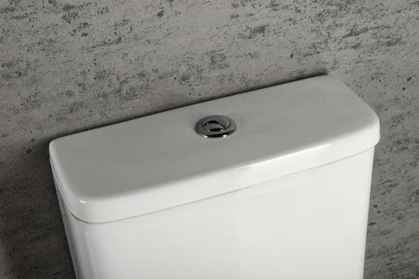 SAPHO - TURKU WC kombi, zvýšené sedenie, Rimless, spodný/zadný odpad, biela PC104WR
