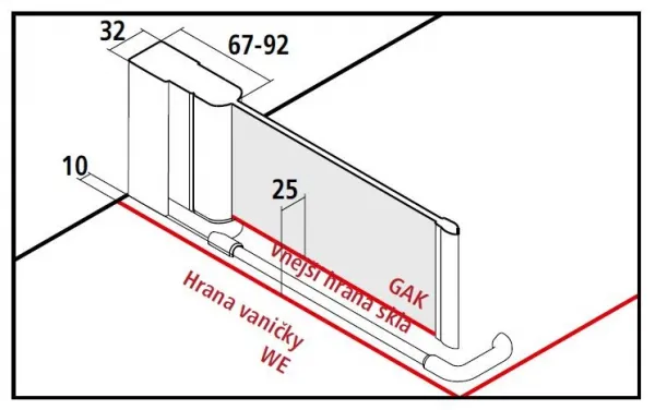 Kermi kyvné dvere Cada XS 1KR 0900x2000 875-900 STR.LESK číre+Clean CK1KR09020VPK