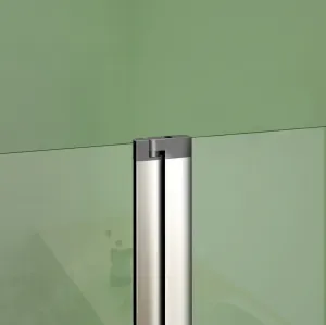 H K - Vaňová zástena s pevnou stenou V2 120 cm, číre sklo, oblý roh SE-V2120OSET