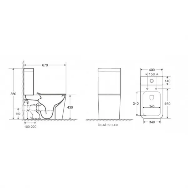OLSEN SPA - Kombi WC orloja RIMLESS sa SLIM sedadlom Soft-close OLKLT2093A